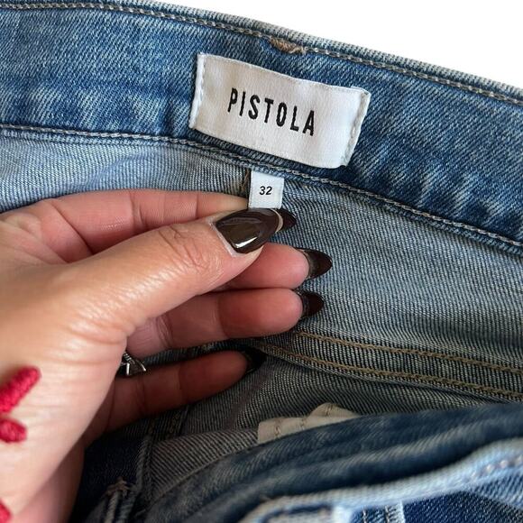 Pistola Women’s Distressed Jeans Light Medium Wash Size 32 - Picture 7 of 11
